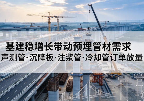 松潘基建稳增长带动预埋监测管材需求，声测管、沉降板、注浆管订单持续放量